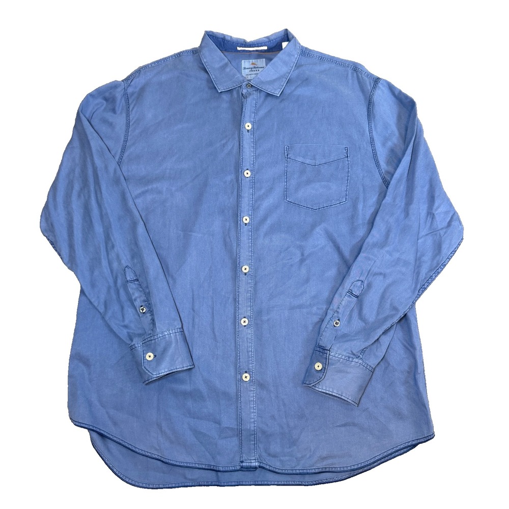 Tommy Bahama Jeans Shirt MENS X-Large Island Crafted Modern Fit Button Up